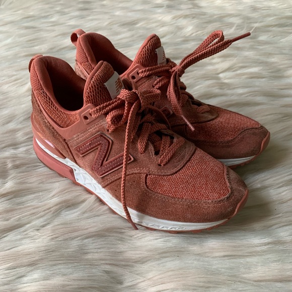 New Balance Shoes - New Balance Women’s 574 Suede Sneaker- Copper Rosé